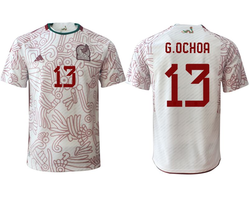 Men 2022 World Cup National Team Mexico away aaa version white #13 Soccer Jerseys